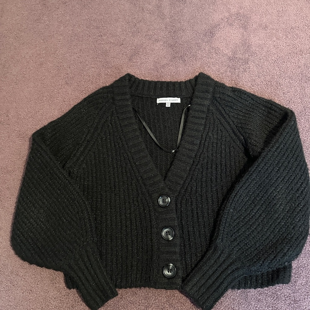 Rebecca Minkoff Black Ribbed Cardigan